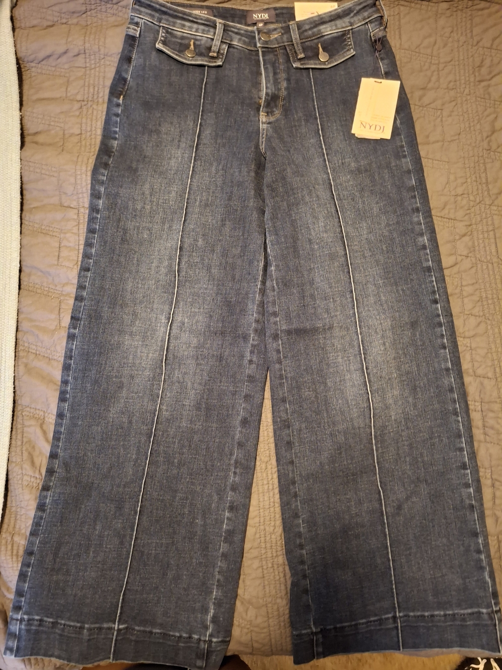 NYDJ Women's Wide Leg Jeans in Dark Blue